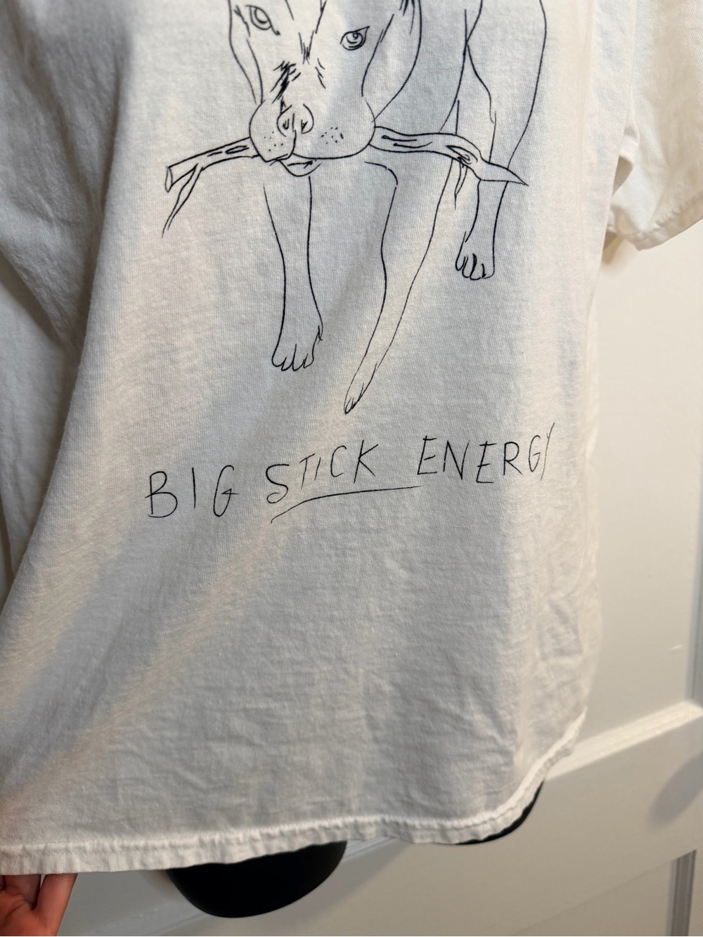 Urban Outfitters White Graphic 'Big Stick Energy' Tee - Picture 4 of 8